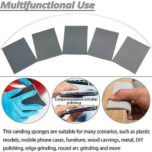 20 PCS 3 x 4 Inch 2000 Grit Sanding Sponge, Ultra Fine Sanding Sponges Pads, Soft Foam Hand Sander Block Wet Dry Sandpaper for Model Drywall Metal Wood Furniture Polishing (2000 Grit)