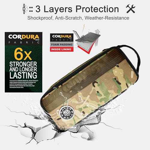 Rough Enough Small Tool Bag with Zipper 12" Portable Tool Pouch Case, Heavy-Duty Padded Organizer for Electricians, Motorcycle Repair and Camping, Camo