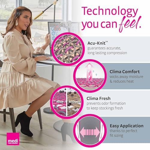 mediven Sheer & Soft for Women, 20-30 mmHg - Closed Toe Leg Circulation, Knee High Compression Stockings for Women, Sheer Leg Support Compression Hosiery