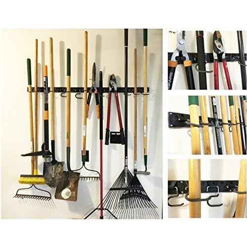 Adjustable Storage System 48 Inch, Wall Holders for Tools, Mop Broom Holder, Garage Organizer, Garden Tool Organizer, Garage Storage