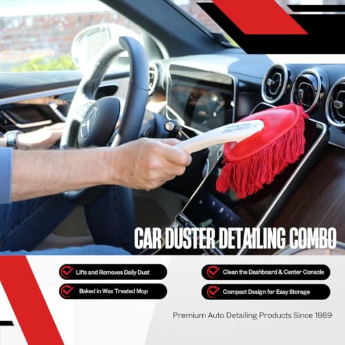 The Original California Car Duster Detailing Kit with Plastic Handle, Model Number: 62445 , Red
