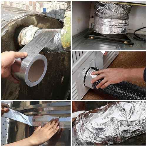 NEZUIBAN Aluminum Foil Fiberglass Tape, HVAC Heat Resistant Tape,2 Inches x 100 Feet