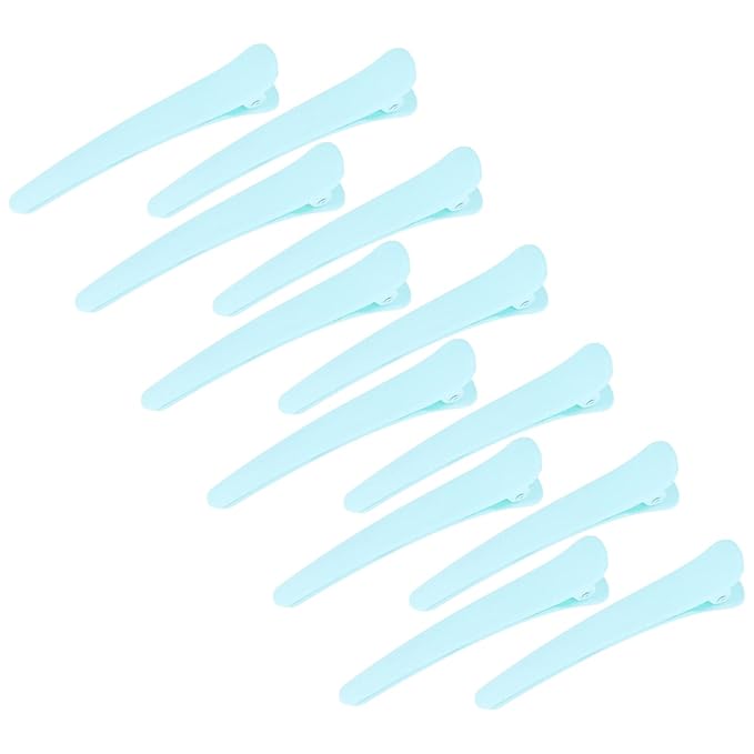 12 Pcs Light Blue Hair Clips for Styling Sectioning, YISSION 3.1 Inch Matte Alligator Hair Clips Hair Barrettes No Crease Duck Billed Hair Clip, Hair Styling Accessories for Women Girls