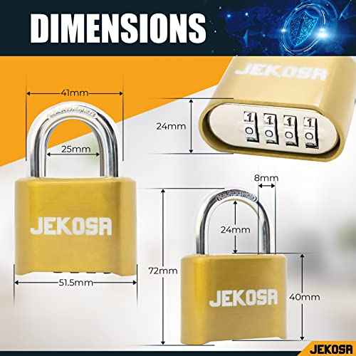 Jekosa¢ç JKC/50 [Weatherpoof] Heavy Duty Combination Lock Outdoor - Lock with 4 Digit Code [No Key] - Ideal for Gate, Shed, Fence