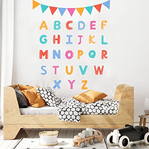 Alphabet Letters Kids Wall Stickers ABC Decals Peel and Stick Removable for Nursery Bedroom Kids Room Decor Toddler Boys D?cor ABC Letters