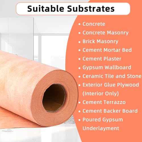 Professional Waterproof Membrane for Shower,- 3.3 FT x 33 FT Roll (108 Sq Ft), 23.6 Mil Thick, Superior Waterproofing Solution for Bathroom, Kitchen,Saunas and Wet Areas