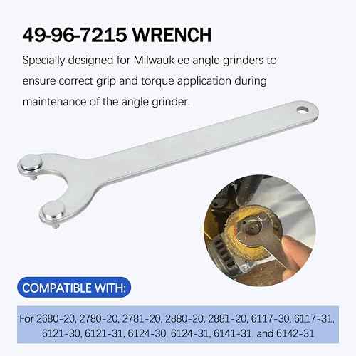 eaacaa 49-96-7215 Spanner Wrench for Milwauk-ee M18 Angle Grinder 2680-20,2780-20,2880-20,6117-30,6121-30,6124-30,6141-31,6142-31etc (1 PCS)
