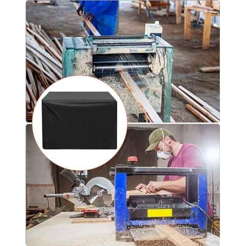 QWORK Universal Planer Dust Cover, Table Saw & Miter Saw Protection, 28.3" x 24.4" x 19.6", Black, Fits Most Planers & Bench Drill Press