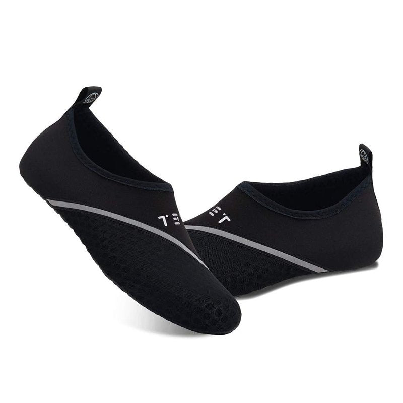 WateLves Water Sports Shoes Barefoot Quick-Dry Aqua Yoga Socks Slip-on for Men Women (DXB.Black, 38/39)