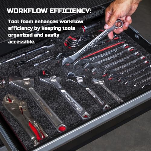 ONREVA Tool Box Foam, 3Pack 16x12x2 inch, Foam Inserts for Cases, Polyethylene Storage Sheets for Toolbox Hard Case, Tool Shadow Insert, Kaizen Organizer Sheet