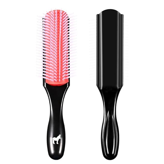 Pete & Pedro Classic Cushion 9 Row Nylon Bristle Men's & Women Hairbrush | Great for Separating, Shaping, Blow Drying, Styling & Detangling | Thick & Curly & All Hair Types | As Seen on Shark Tank