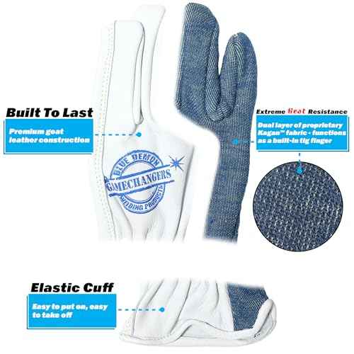 Blue Demon Gamechanger Shorties welding gloves, kagan extreme heat protection, excellent dexterity, premium leather