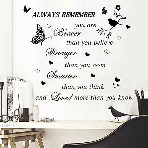 Inspirational Quote Wall Decals Peel and Stick Motivational Wall Stickers Positive Wall Sticker Spiritual Sayings Wall Decal Letters Word Sticker for Home Office Classroom Women Bedroom Decor
