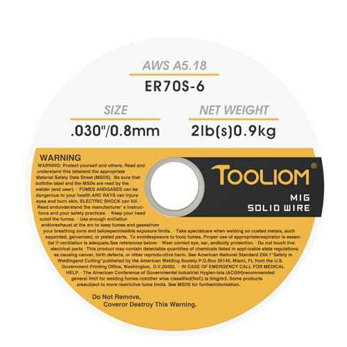 TOOLIOM ER70S-6 .030"(0.8 mm) Mild Steel MIG Solid Welding Wire on 2-Pound Spool Compatible with TL-200M TL-250M Pro