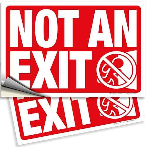 iSYFIX Not an Exit Signs Stickers ? 2 Pack 10x7 Inch ? Premium Self-Adhesive Vinyl, Laminated for Ultimate UV, Weather, Scratch, Water and Fade Resistance, for Office, Buildings, Workplace & More.