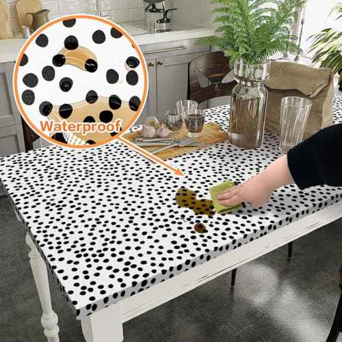 Jeweluck Peel and Stick Wallpaper Polka Dot Wallpaper Stick and Peel 17.7¡± x 118.1¡± Black Dot Contact Paper Decorative Black and White Wall Paper Removable Self Adhesive Vinyl Walls for Bathroom