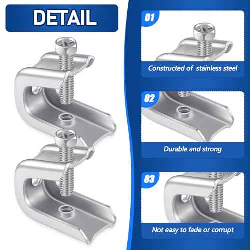 Hicarer 25 Pcs 1/4" x 20 Beam Clamp Steel Screw in Hooks for Flanges Strong Threaded Rod Wire Ring with Harden Point Screws