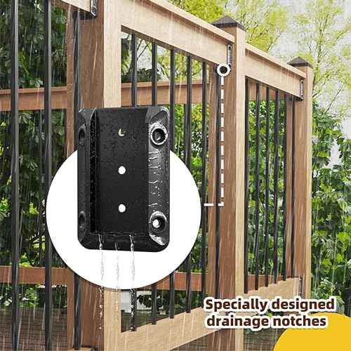 40 Pcs Deck Railing Bracket Connectors for 2"¡¿4" (Actually 1.5"x3.5") Wood Post to Handrail Connection, Railing Connectors with 280 Pcs Galvanized Black Screws for Wooden Stair Fence Railings