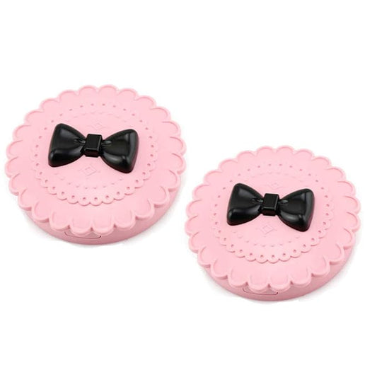 2 PCS Cosmetic Case with Mirror Eyelash Case Makeup Storage Box Travel Cosmetic Bag Pink Place Eyelashes