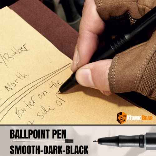 Tactical Pen ? Self Defense Pen & Multi-tool Pen - Flashlight Survival Pen for Men & Women - Tactical Gear & Gift - Military EDC Pen + Glass Breaker + Bottle Opener ? 3 Ink Refills + 12 Batteries