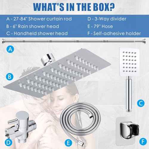 Voolan Dual Shower Head for Couples, High Pressure Rain Showerhead and Handheld Spray Combo, Adjustable Double Shower Heads for 2 People Bathroom (Chrome)