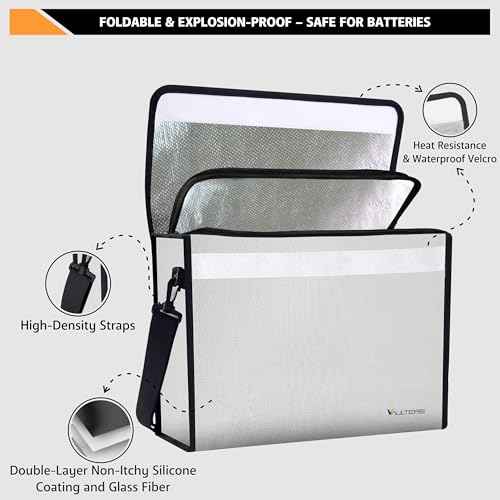 Fireproof Document Bag with Lockable Zipper - 2000¡ÆF Heat Resistant & Waterproof Bag with Reflective Strip, Shoulder Strap - Fireproof Money Box & Document Organizer for Home, Office, Travel