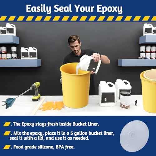 BUCKET LINET - Silicone Lid for 5 Gallon Bucket Liner and 3.5 Gallon Bucket Liners - 1 Pack (Clear, Lid)