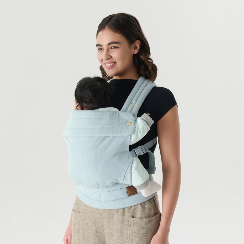 Ergonomic Baby Carrier Newborn to Toddler, Lightweight & Breathable Cotton Infant Carrier for Hands Free Comfort (Denim)