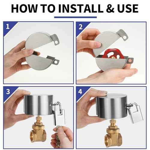 Outdoor Faucet Lock, 2 Pack Water Hose Bib Spigot Lock Stainless Steel Cover & Padlock Kits for 1-1/2 to 3 Inch Dia Valve Handles to Prevent Outside Water Theft and Unauthorized Use