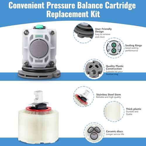 Dreyoo Pressure Balancing Unit Compatible with American Standard M952100-0070a and Pressure Balance Cartridge, Cartridge Replacement Kit for Bath Tub and Shower (Compatible with 023529-0070a)
