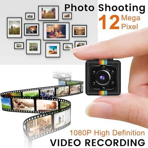 Spy Camera, No WiFi Security Camera with 32GB Memory Card,1080P FHD Small Cameras, Portable Mini Miniguard Cam with Night Vision, Motion Detection, Loop Storage, 360¡Æ Rotating Bracket