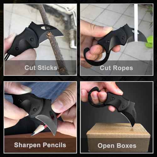 Small Pocket Knife for Men Women, Carabiner Mini Keychain EDC Gadgets Box Cutter Folding Knives for Indoors Outdoors, Gifts Stocking Stuffers for Him and Her