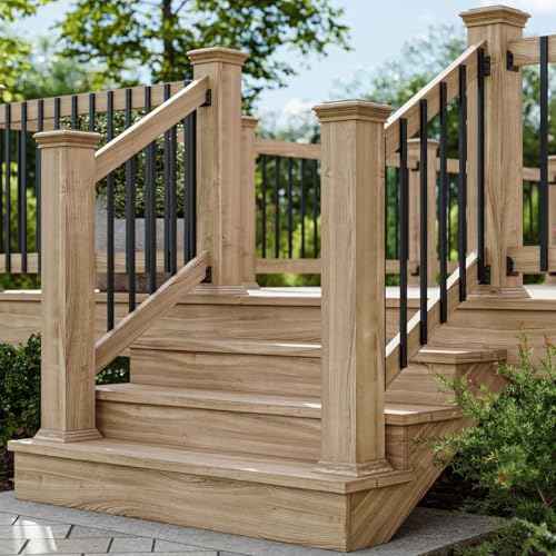 25 Pack Deck Balusters 32'' Rectangle Staircase Baluster, Black Metal Deck Spindle and Stairs Railing,Hollow Rectangle Deck Balusters for Deck Railing Porch