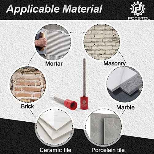 FOCSTOL Diamond Mortar Raking Bit - 5/16'' x 4''(8mm x 100mm) Diamond Mortar Router for Mortar Raking Tuck Pointing Masonry Stone Brick Removal 5/8''-11 Thread