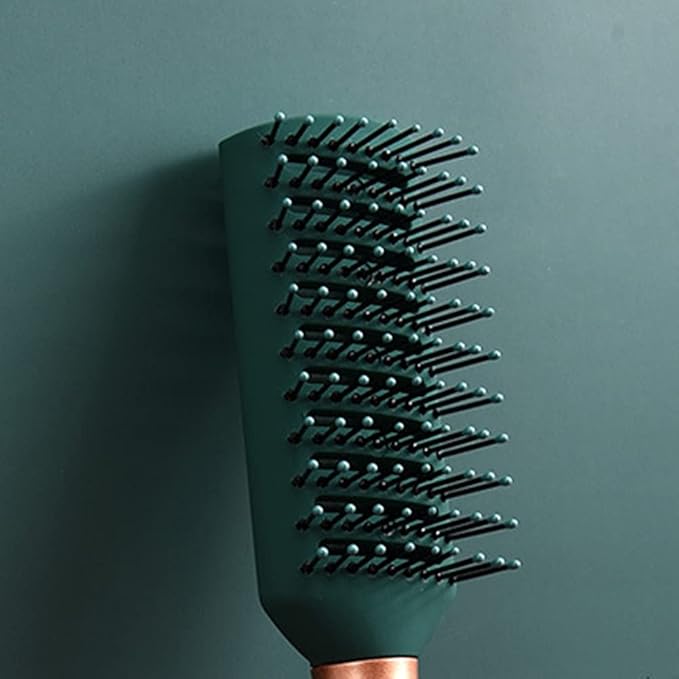 Detangling Brush Anti-Static Detangler Hair Brush Blow Drying Hairbrush Comb Nylon Bristle Pins Fashion Massage Brushes Wet or Dry All Hair Types Styling Dark Green Color (Vented)