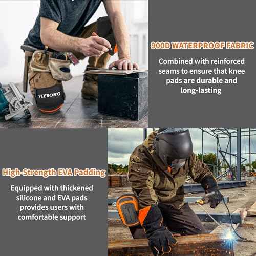 Knee Pads for Work, Heavy Duty Knee Pads with EVA Padding For Construction Gardening Flooring£¬1 Pair Double Thickness Knee Pads for Men and Women