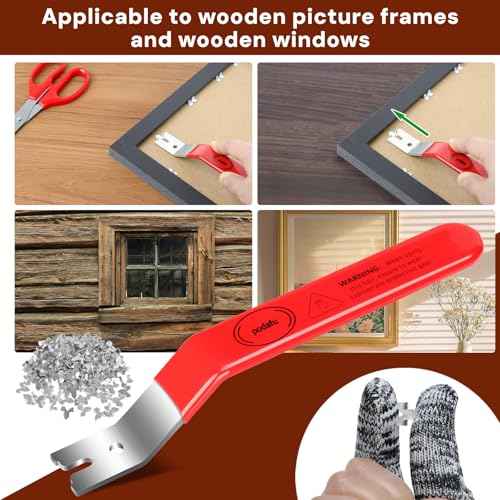 Glazier Point Driver with 150 Push Points and 2 Finger Tips, Glazier Point Drill Tool for Glass Frames, Pictures and Cross Stitch