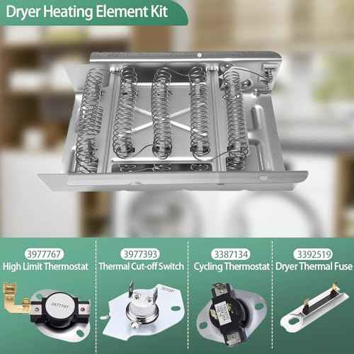 Dryer Heating Element Kit for whirl-pool WED5010LW0 WED5010LW1 WED7000DW2 WED5200VQ0 LER4634JQ0 LER3624PQ0 LER5636EQ3 LER4634PQ0 WED5540SQ0 WED5600SQ0 WED4900XW2 WED5100VQ0
