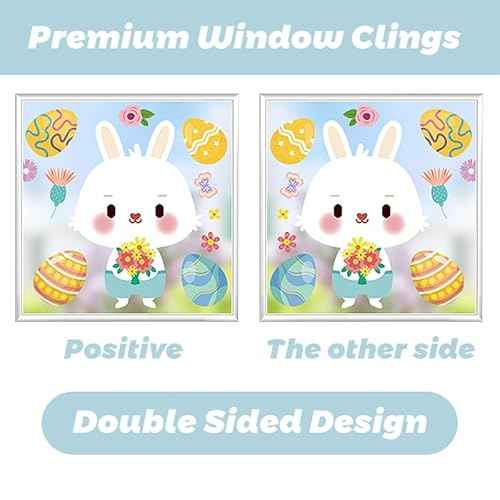 Easter Window Clings for Glass Windows Spring Window Clings Easter Window Stickers for Easter Window Decorations