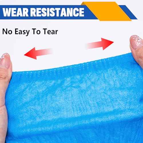 600 Pack(300 Pairs) Shoe Covers Disposable, Non-woven Fabric Shoes Covers for Indoor, Blue Durable & Reusable Disposable Boot & Shoe Covers, Larger Size Fits Various Shoes