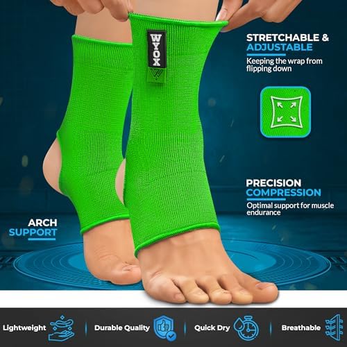 WYOX Ankle Compression Sleeve Support Brace for Men & Women, Running, Gym, Basketball, Cycling, Martial Arts, Kickboxing & Sports Stabilizer Compression Ankle Socks for Training & Recovery