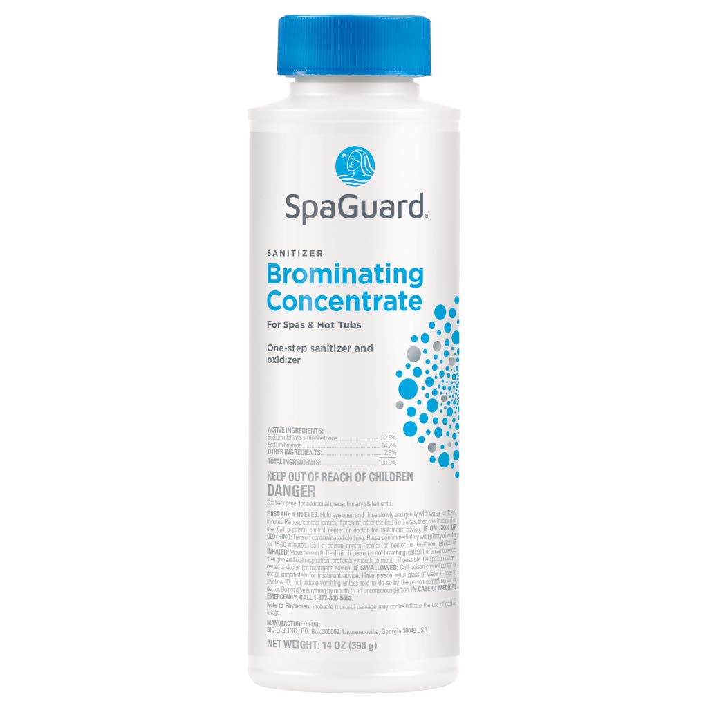 SpaGuard Brominating Concentrate for Spas & Hot Tubs, 14 oz, One-Step Sanitizer & Oxidizer, pH Neutral, Easy to Use, Fast-Dissolving Brominating Granules