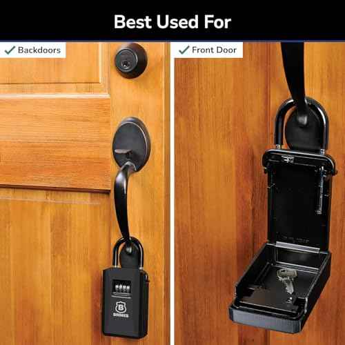 BRINKS - 79mm Outdoor Lock Box - for Indoor and Outdoor Use, Weather Resistant - 4-Dial Resettable Combination - Increased Security with Hardened Steel Shackle, Black (New Model, 1PK)