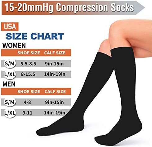 BIQU Compression Socks for Women and Men Circulation-Best Support for Running, Athletic, Nursing, Travel