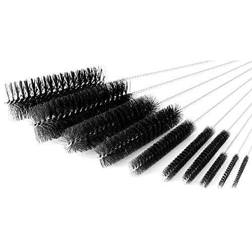 yueton10pcs Nylon Tube Pipe Nozzle Brush Set with Wire Loop Handle