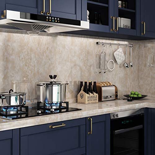Livelynine Marble Countertop Contact Paper Waterproof Peel and Stick Countertops Beige Marble Wallpaper Self Adhesive Kitchen Counter Top Vinyl Wrap Desk Cover Cabinet Renter Friendly 15.8x78.8