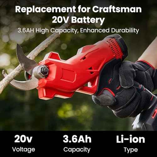 2-Pack 3.6Ah Replacement Battery and Charger for Craftsman 20V Battery Lithium CMCB202 CMCB202-2 CMCB201 CMCB204 CMCB204-2 CMCS300B Compatible with Craftsman Batteries 20V Cordless Power Tools (Red)