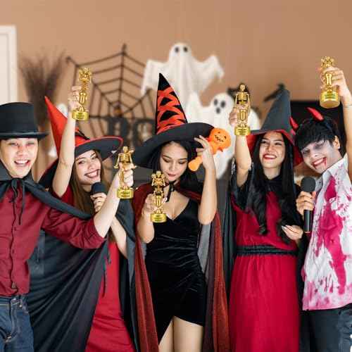 Halloween Trophy Awards 4 Pack Gold Best Costume Skeleton Trophies for Halloween Medals Party Favor Prizes, Trick or Treat, Costume Contest, School Classroom Rewards