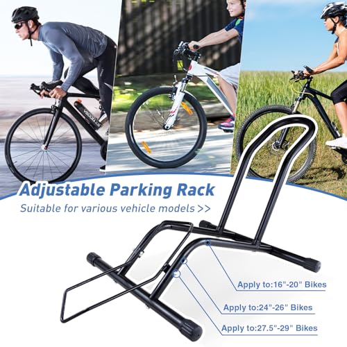 Bike Floor Stand for Mountain MTB & Road Bicycles 23c-4.0 inch Wide Tire 20-29 inch Tire Indoor Outdoor Bike Rack Bicycle Floor Stand Black
