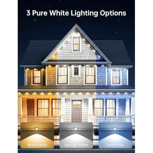 Permanent Outdoor Lights for House, 50ft with 25 Smart IC+RGB+CW LED Eaves Light, Waterproof Christmas Halloween Permanent Decor Light for Daily and Holiday, App/Remote Control